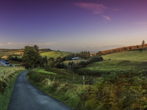 The countryside at sunset