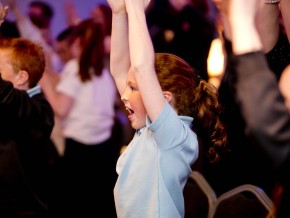 Children cheering