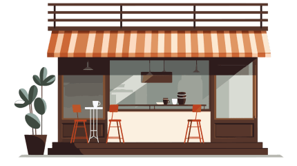 Illustration of small coffee shop