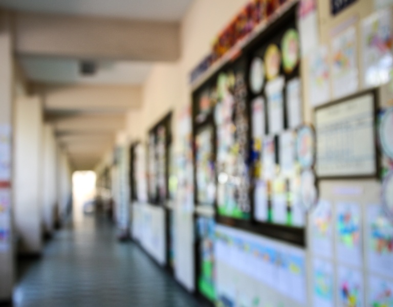 a school corridor