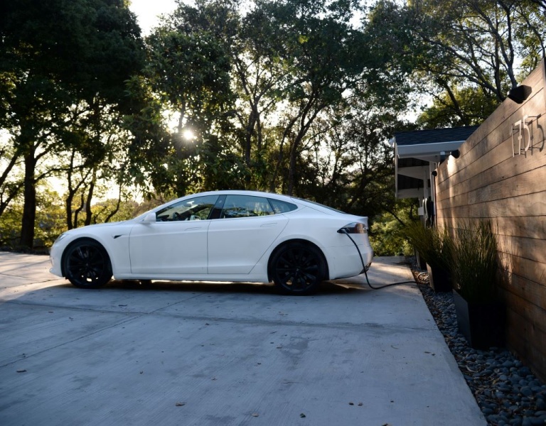 Electric Vehicle Charging in a driveway