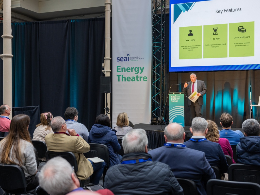 Exhibitor speaking at the Energy Theatre