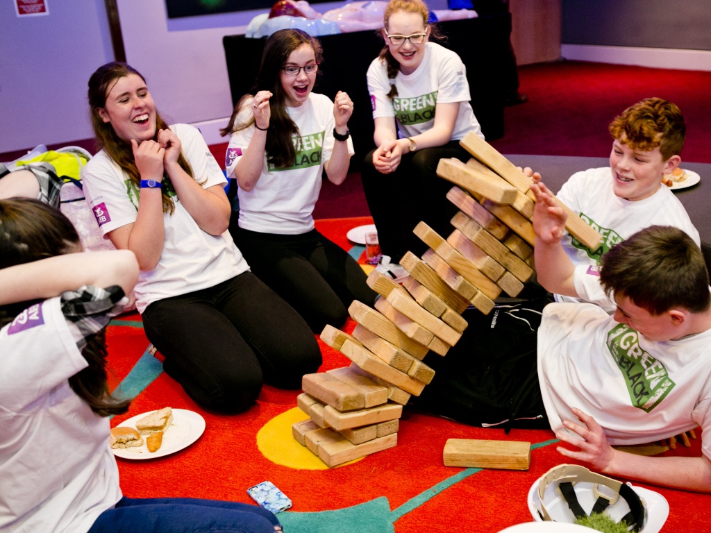 Children playing jenga